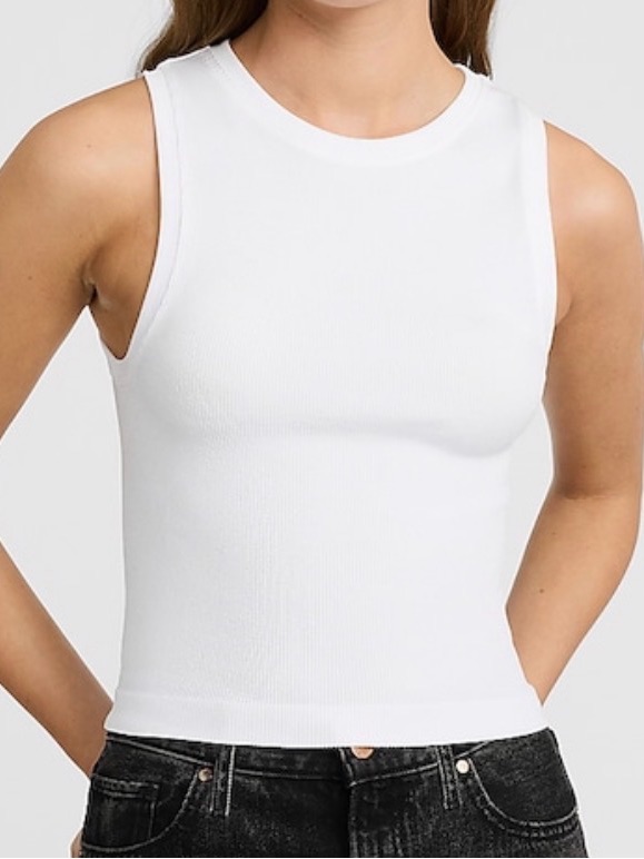 **Nwt Classic Ribbed Crewneck Tank Top - White